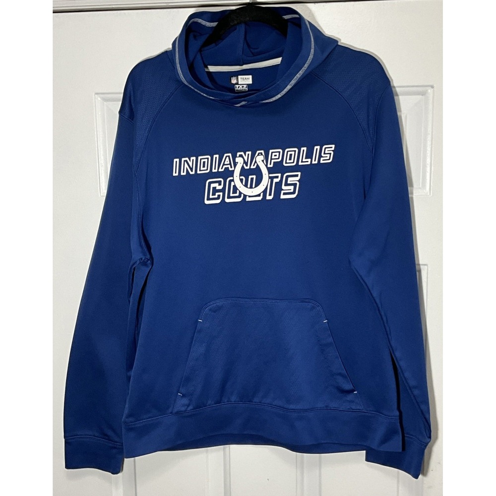 NFL Team Apparel Indianapolis Colts Football Blue Hoodie/Pockets Men's Large